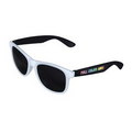 White/Black Retro 2 Tone Tinted Lens Sunglasses